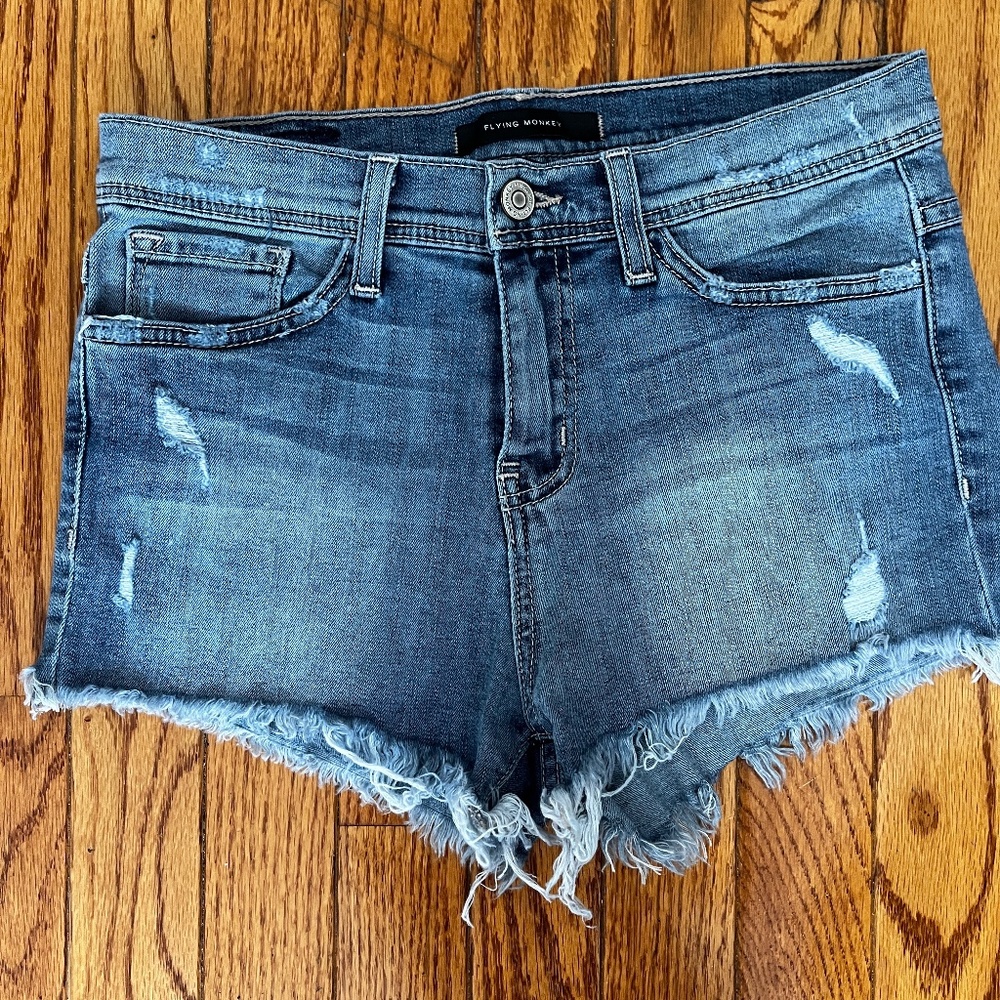 Flying Monkey Denim Distressed Shorts